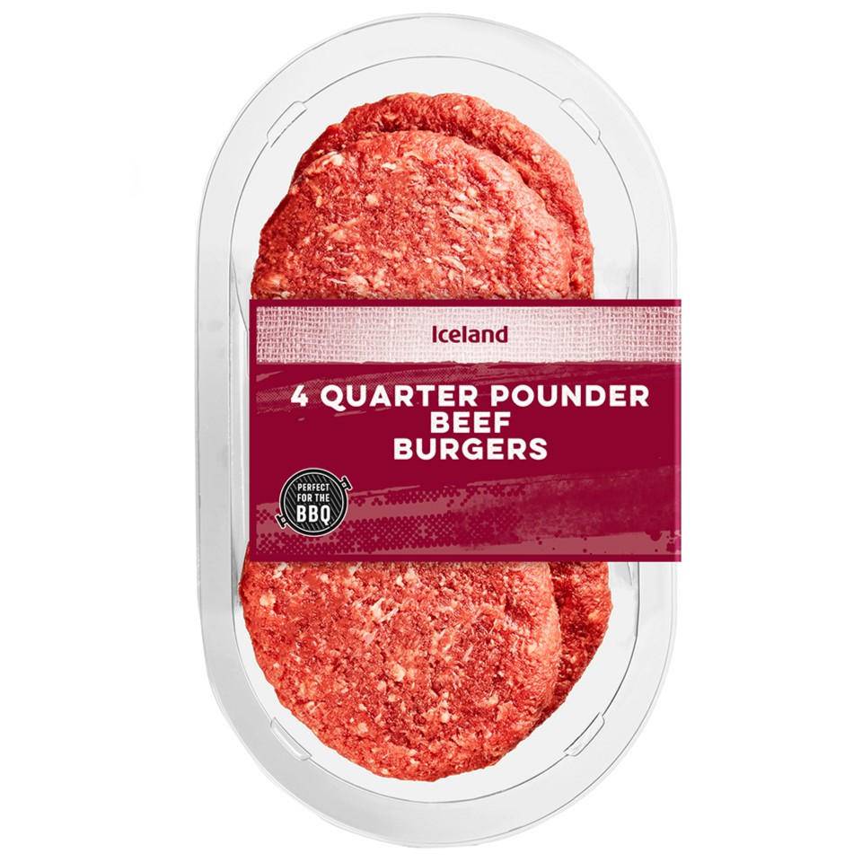 Iceland Quarter Pounder Beef Burgers