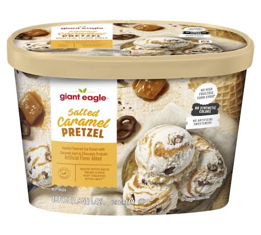 Giant Eagle Ice Cream With Salted Caramel Pretzel, Vanilla (48 fl oz)