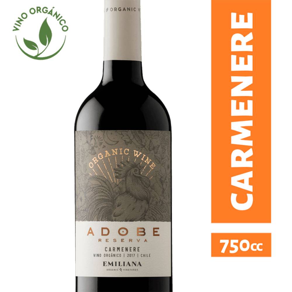 ADOBE · Vino carménère orgánico reserva - 2017 (750 ml)