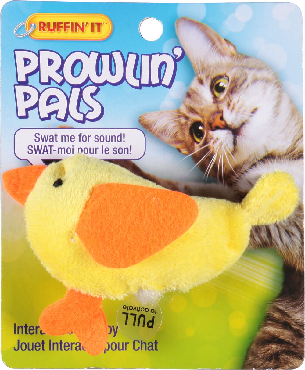 Ruffin' It Prowlin Pals Interactive Cat Toy, Yellow (3.6 oz)