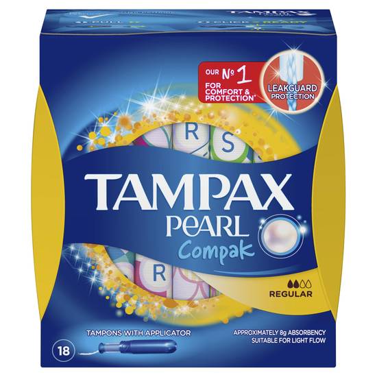 Tampax Pearl Compak Tampons Regular (18 Pack)