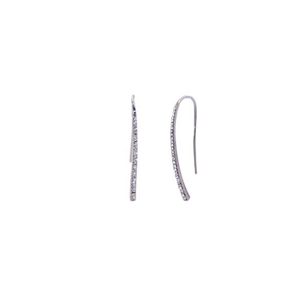 Crystal Romance Women's Crystal Curved Bar Earrings