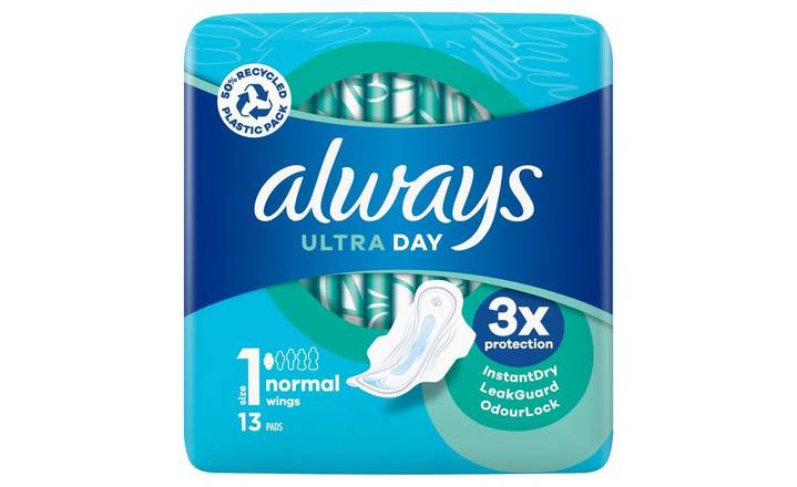 Always Ultra Sanitary Towels Normal Size 1 Wings 13's (402840)