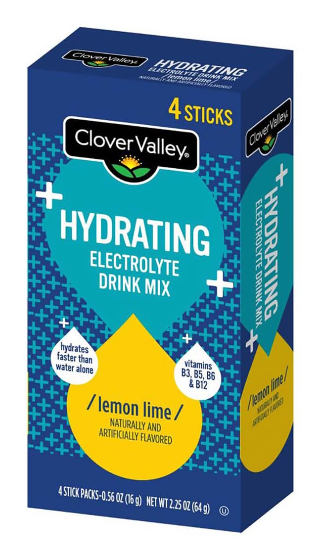 Clover Valley Electrolyte Drink Mix, Lemon Lime (2.25 oz, 4 ct)