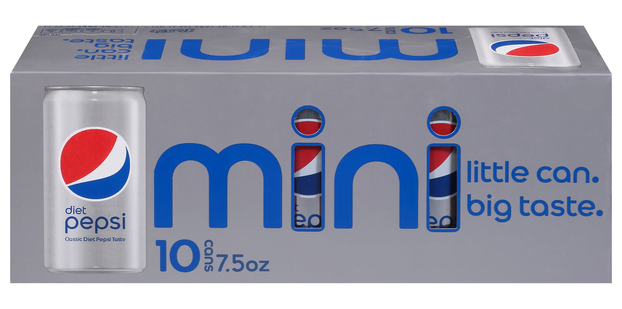Pepsi Mini Diet Soda, Cola (10 x 7.5 fl oz)