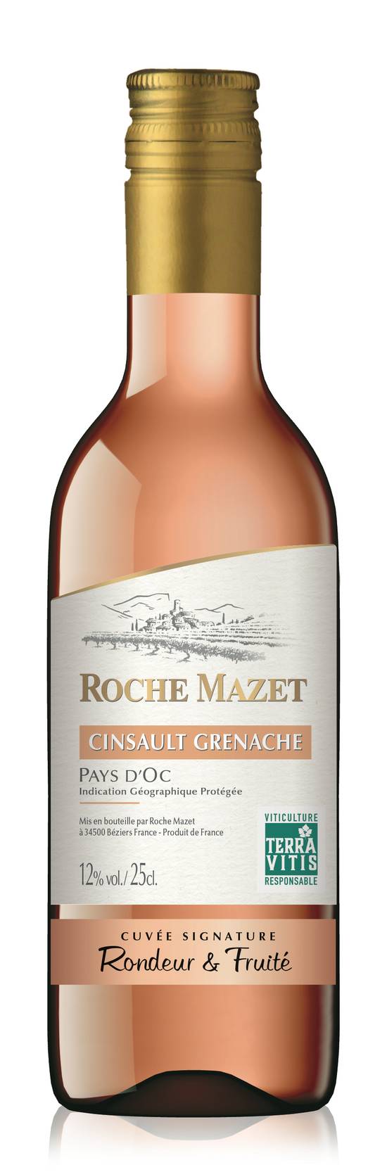 Roche Mazet - Vin rosé de pays d'oc cinsault  (250 ml)