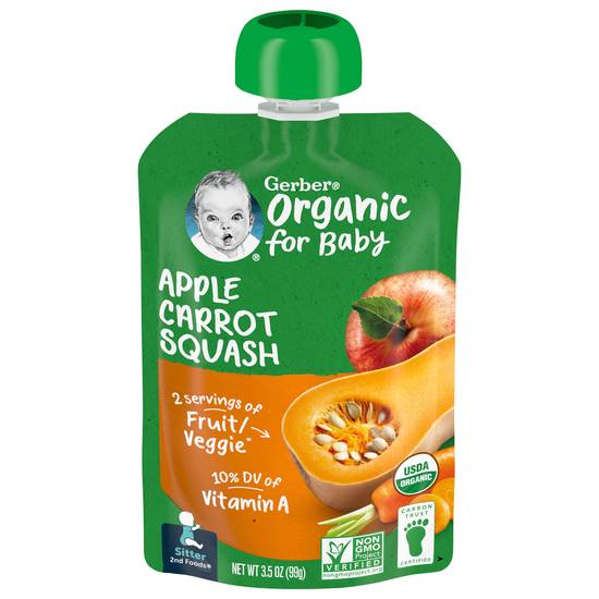 Gerber 2nd Foods Organic Apple, Carrot, Squash Puree