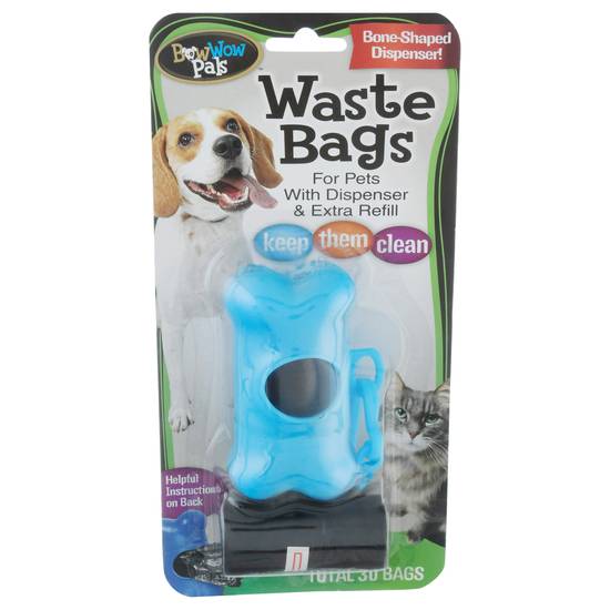 Bow Wow Pals Waste Bags With Dispenser and Extra Refill For Pets ( 30 ct)