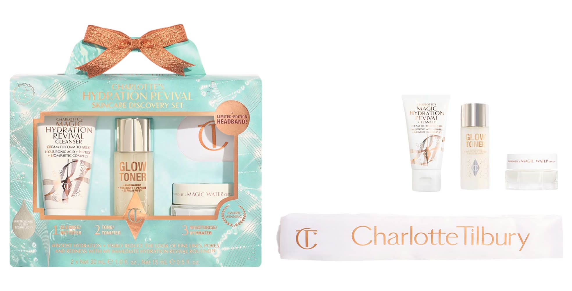 Charlotte Tilbury Charlotte's Hydration Revival Skincare Discovery Set With Magic Water Cream