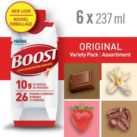 Boost Original Meal Replacement Drink - Variety pack (pack of 6 | 6 x 237 ml)