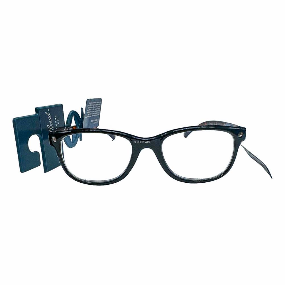 Universal Thread Women's Tortoise Print Gloss Plastic Square Blue Light Filtering Reading Glasses