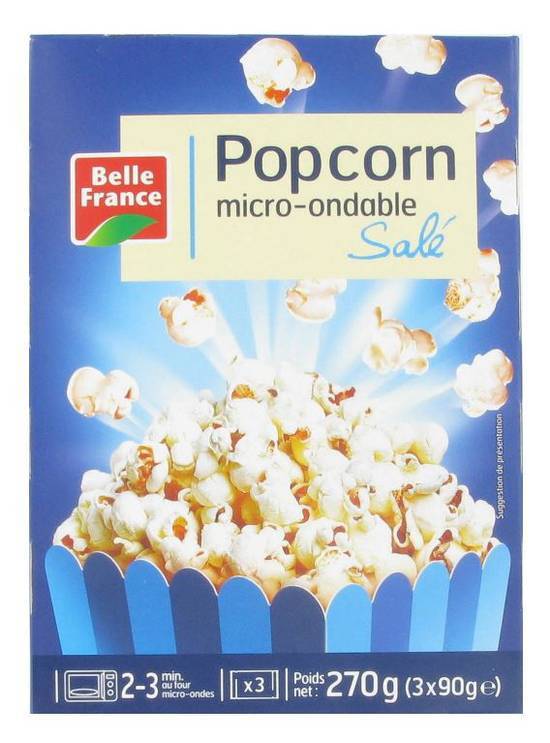 Popcorn micro-ondable salé - belle france - 3 * 90g (270g)