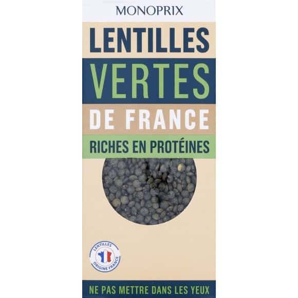 Monoprix Lentilles Vertes De France L'Étui De 500G