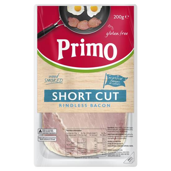 Primo Short Cut Rindless Bacon 200g