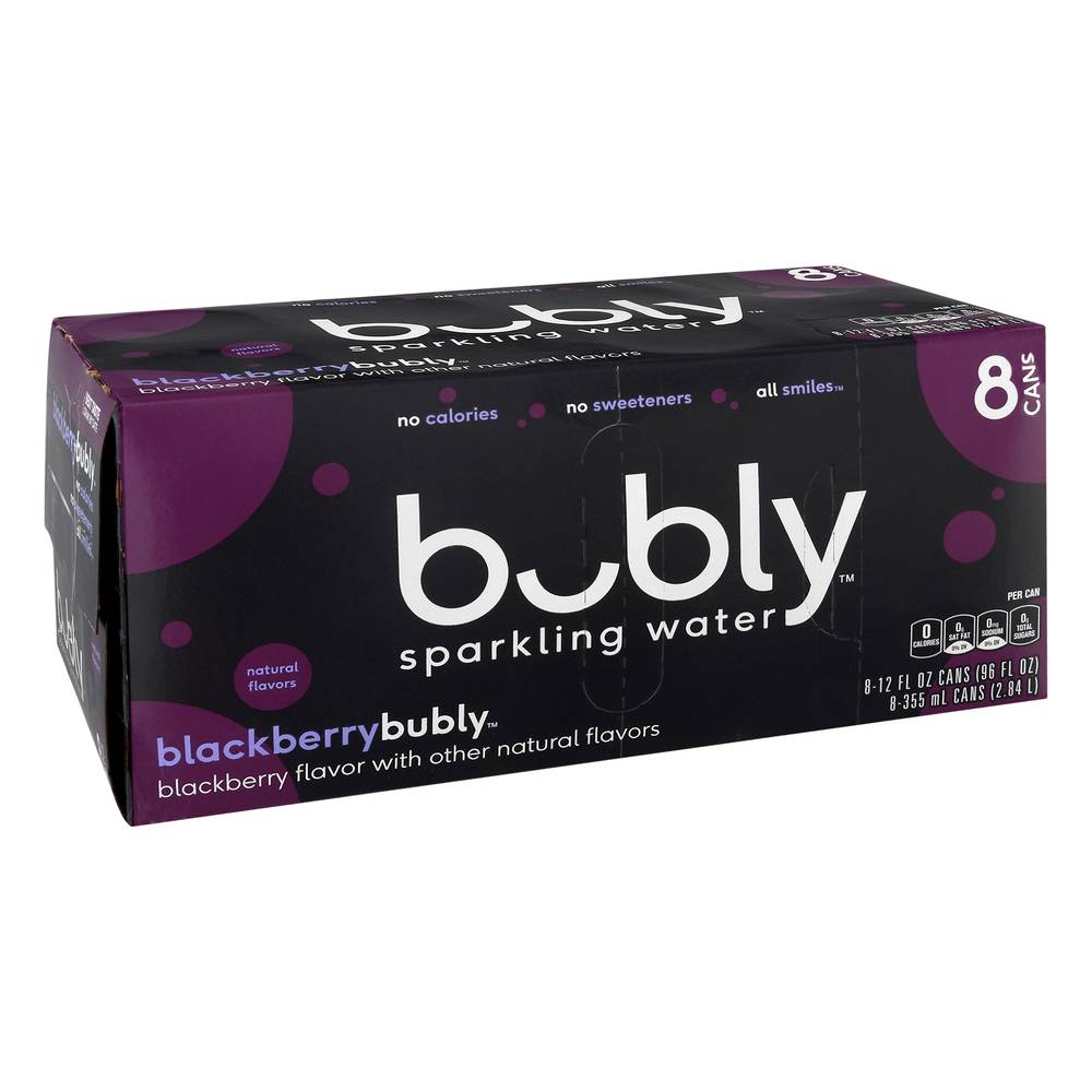 bubly Sparkling Water, Blackberry (8 x 12 fl oz)