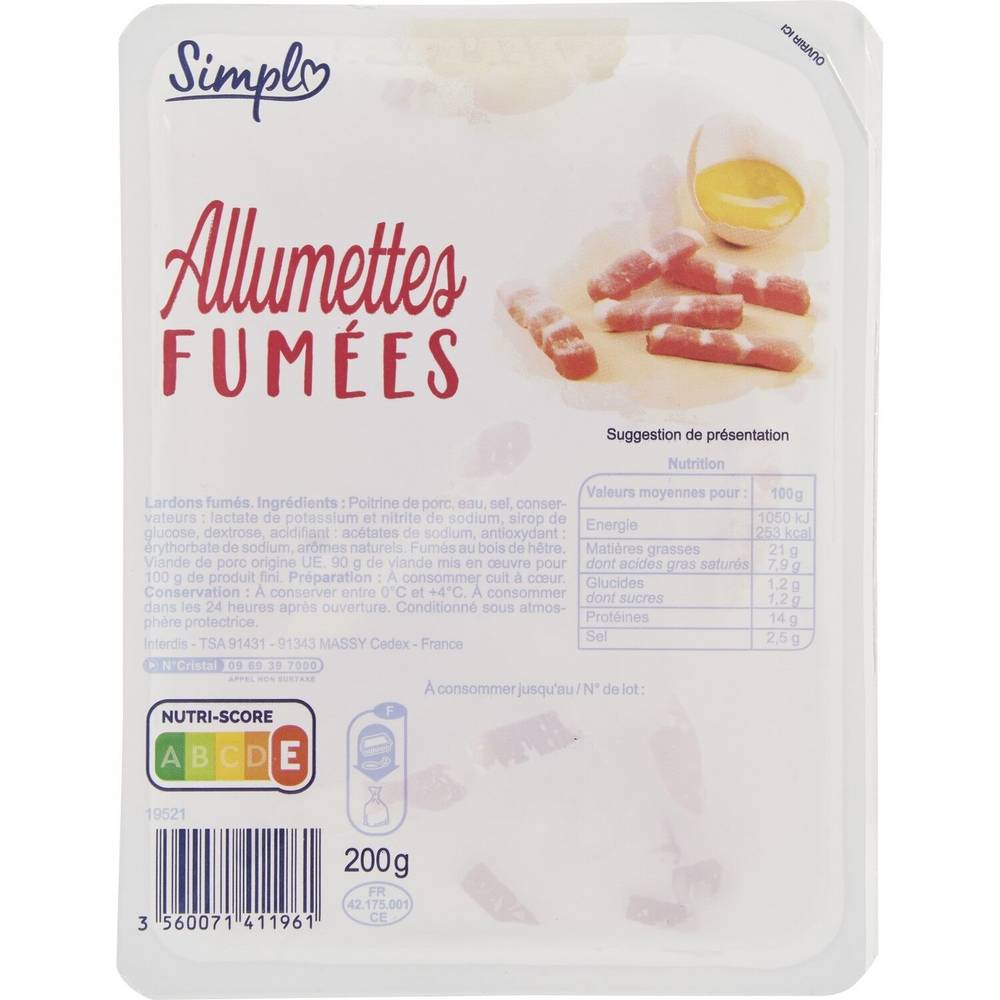 Simpl - Allumettes fumées (200g)