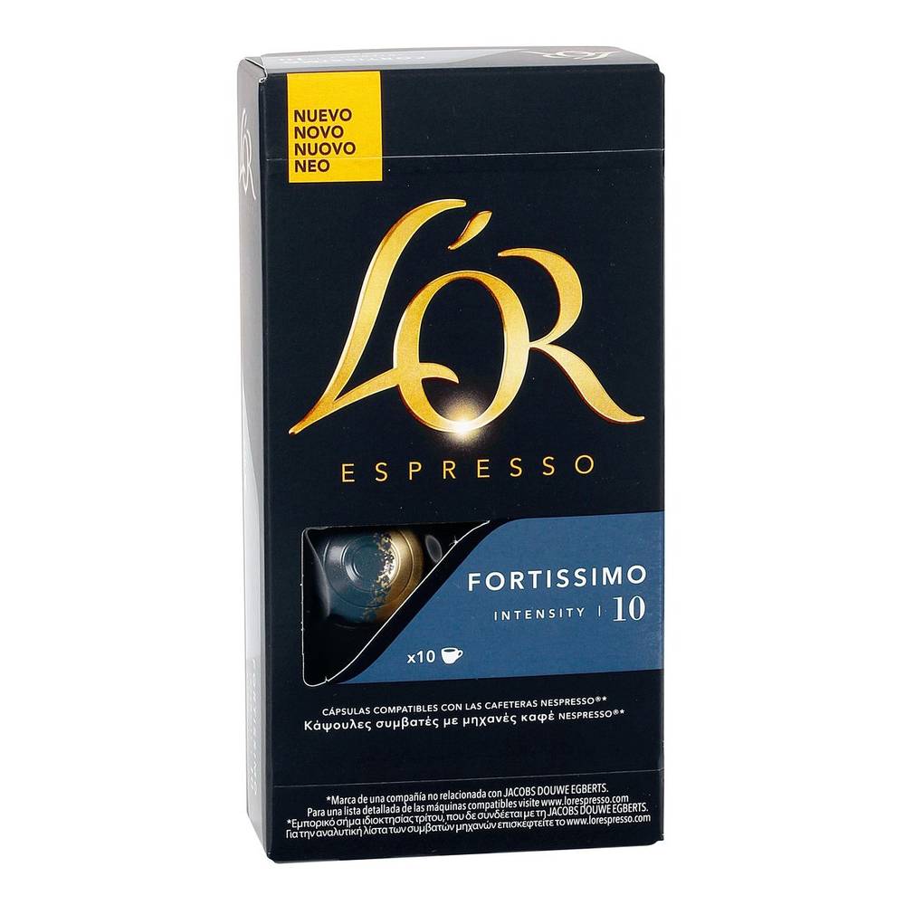 Café fortissimo L'OR caja 10 cápsulas