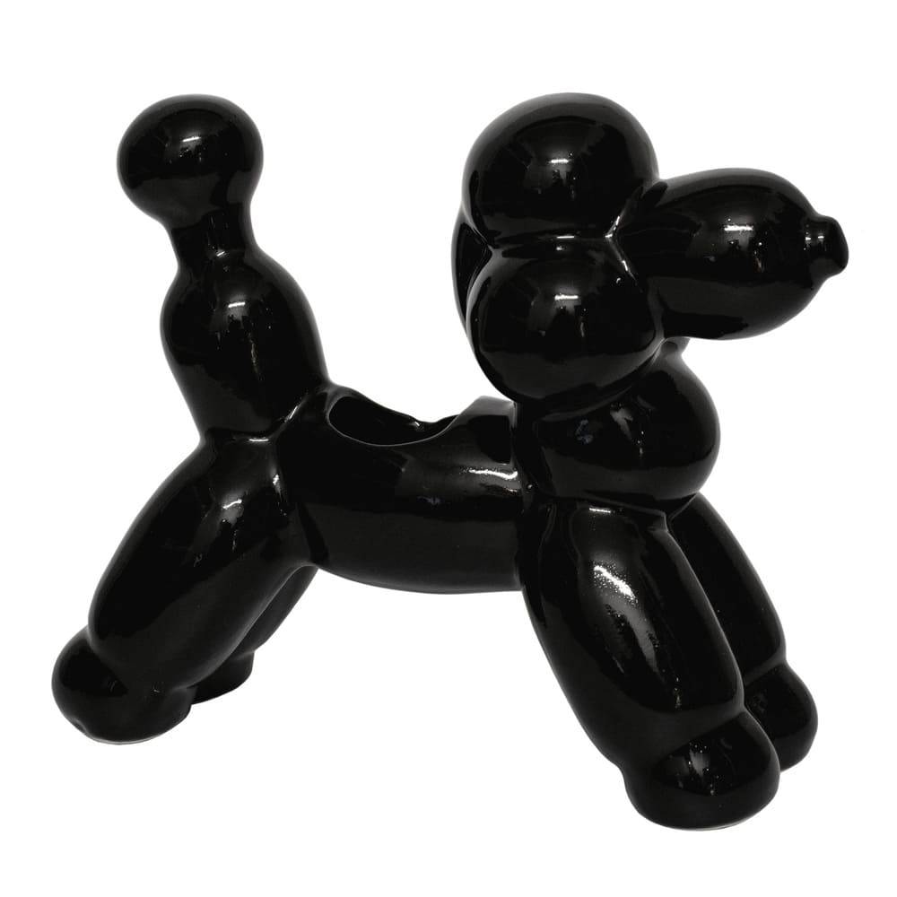 Maceta de cerámica grande Casa Mejicú™ French Poodle color negro