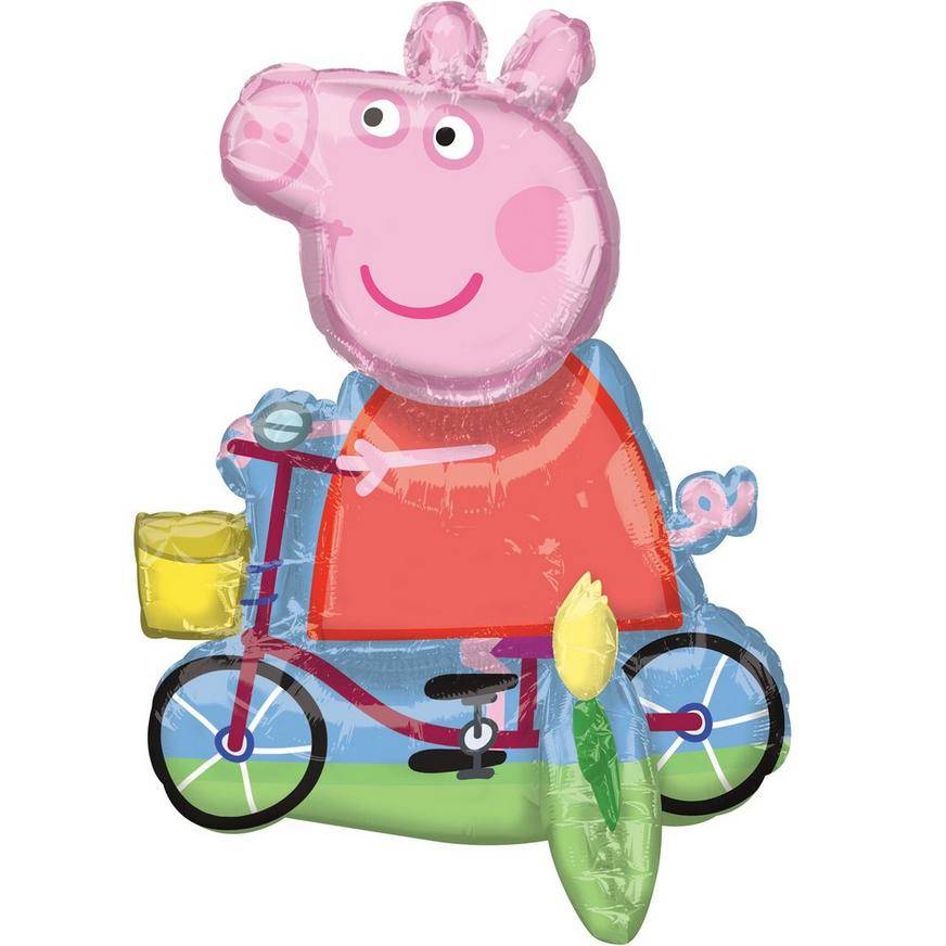 Uninflated Air-Filled Sitting Peppa Pig Balloon, 22in