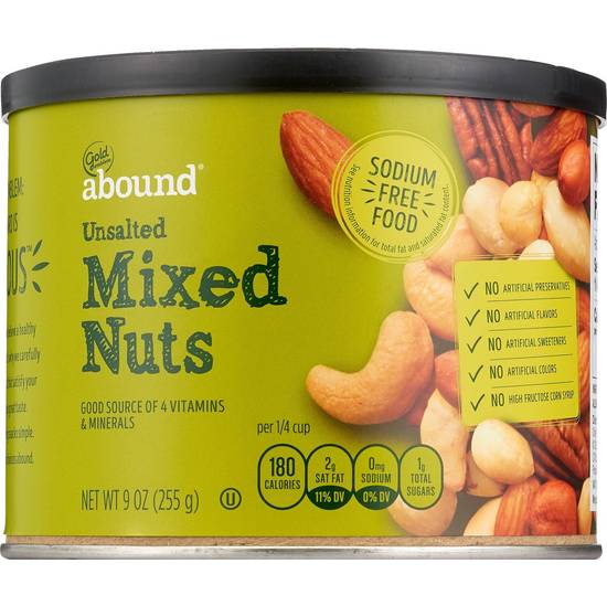 Gold Emblem Abound Unsalted Mixed Nuts, 9 oz