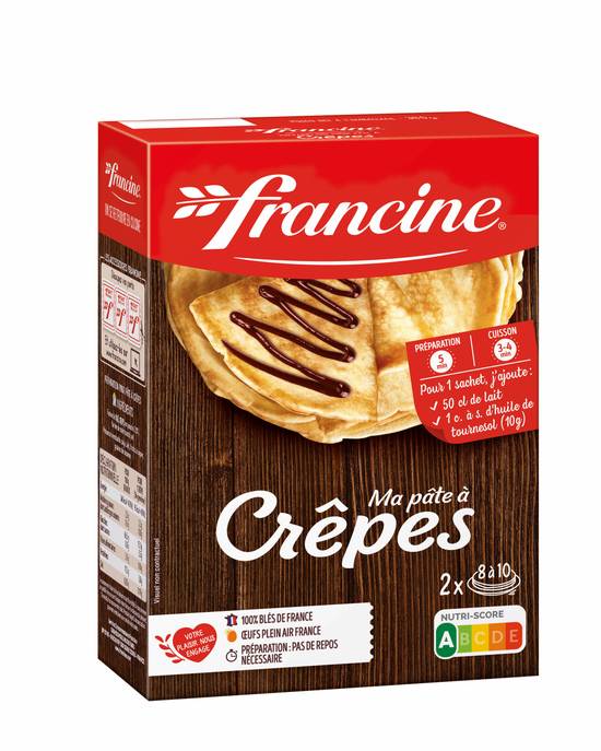 Francine - Préparation pâte à crêpes légères et moelleuses