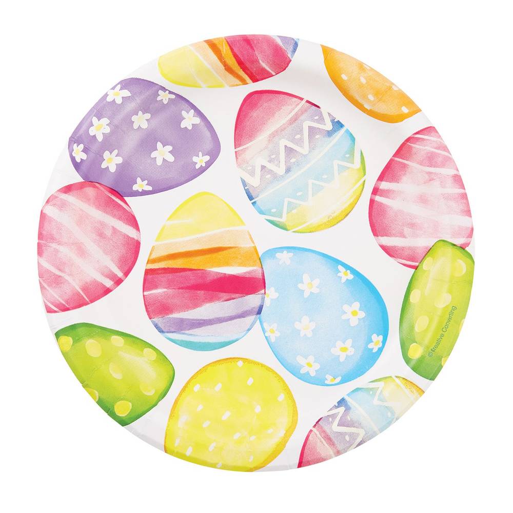 7" Plate Watercolor Easter 8 Ct
