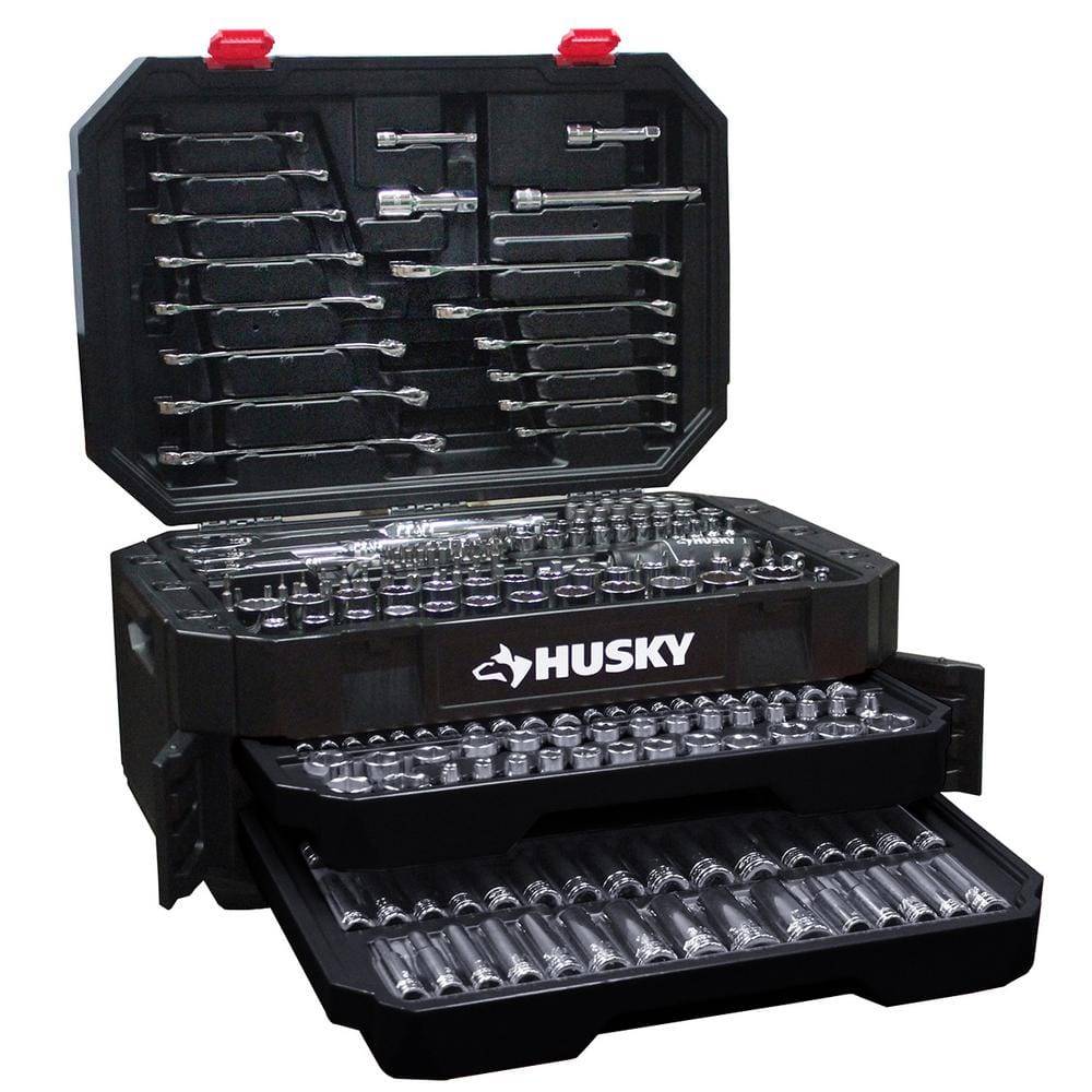 Husky Mechanics Tool Set, 1/4 in x 3/8 in x 1/2 in (290 ct)