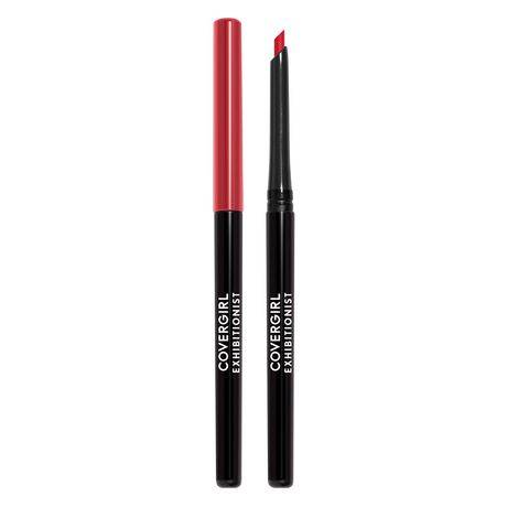 Covergirl Exhibitionist All-Day Lip Liner, Retractable Tip, Easy application, Smudge, Transfer, Mask - Proof, 100% Cruelty-Free (Color: Cherry Red - 220)