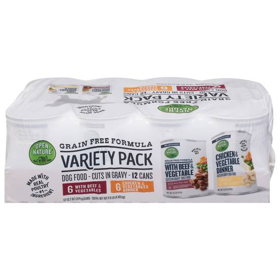 Open Nature Grain Free Formula Variety pack Cuts in Gravy Dog Food ( 12 ct)