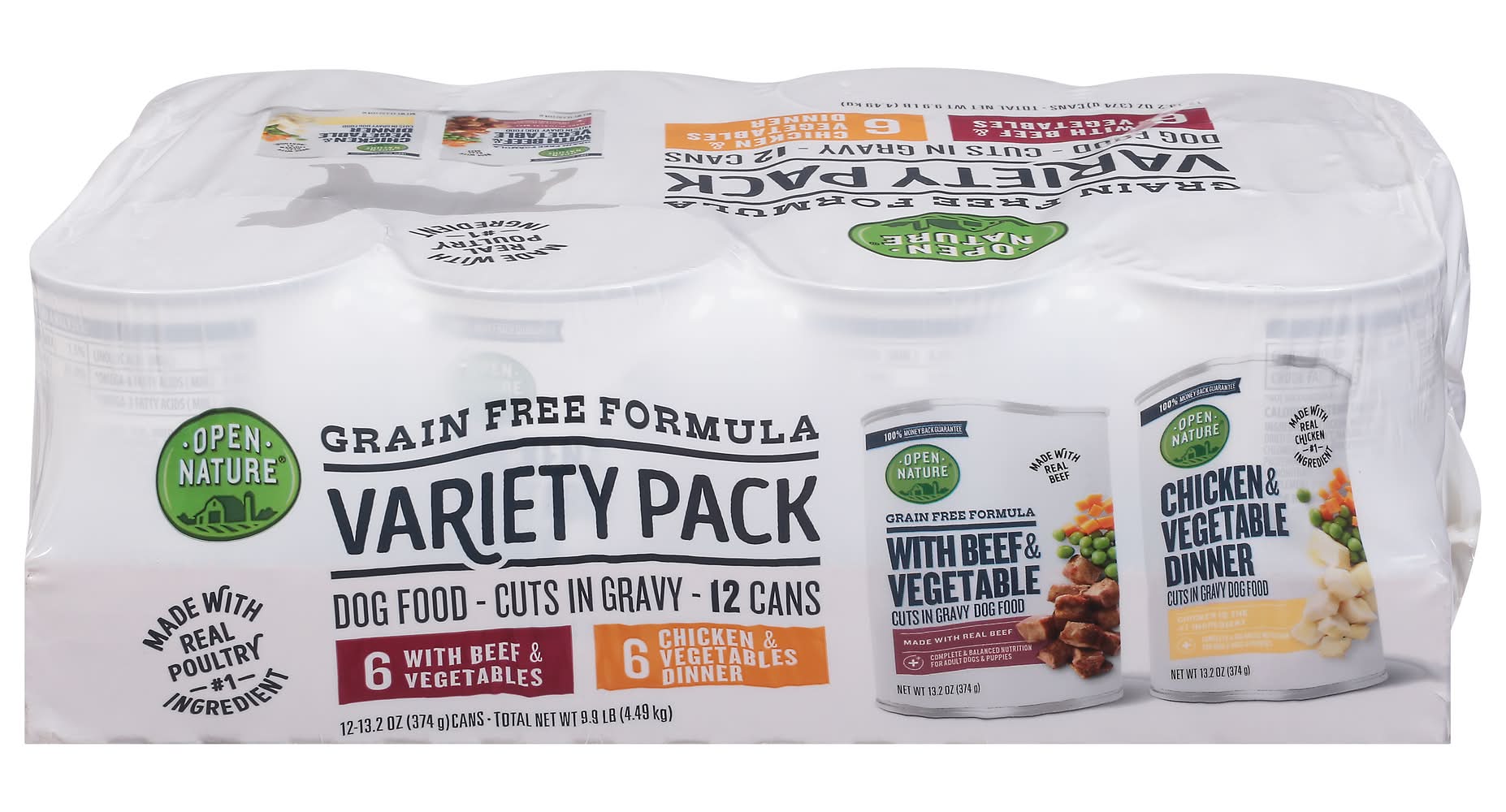Open Nature Grain Free Formula Variety pack Cuts in Gravy Dog Food (13.2 oz)