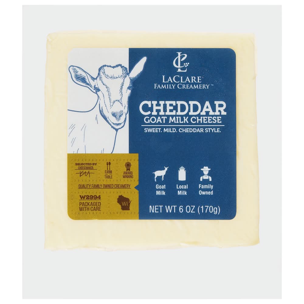LaClare Creamery Cheddar Goat Milk Cheese (6 oz)