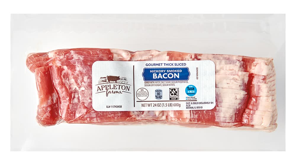 Appleton Farms Gourmet Thick Sliced Bacon, Hickory Smoked (24 oz)