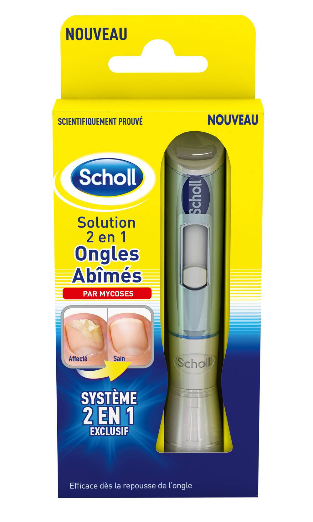 Scholl - Soin ongles abîmés solution 2 en 1 (3,8ml)