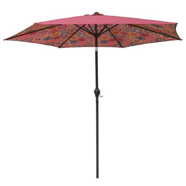9' Steel Market Umbrella - Red Tile