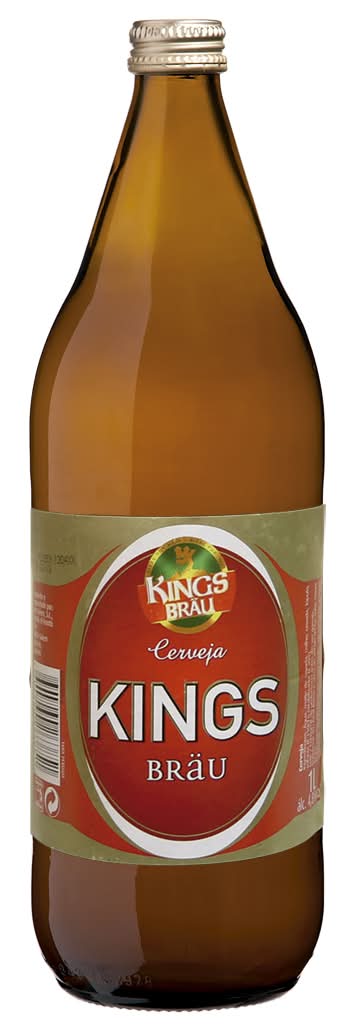 Kings Bräu - Cerveja com álcool, garrafa de 1L