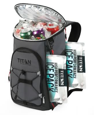 Titan by Arctic Zone Eco Backpack Cooler With Ice Walls 16 Qt, Sharkskin Gray