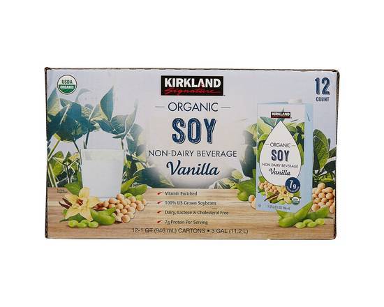 Kirkland Signature Organic Non Dairy Vanilla Soy Milk (12 x 946 ml)