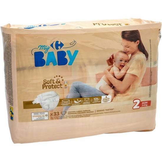 Carrefour Baby - Soft & protect couches bébé 3-6 kg (taille 2)