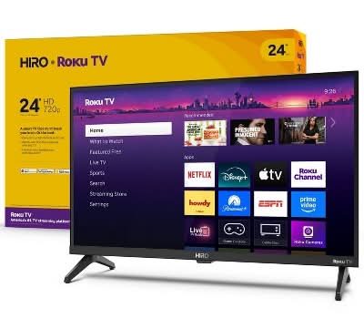 Hiro Roku Hd Smart Flat Screen Led Television 720p, 24 in