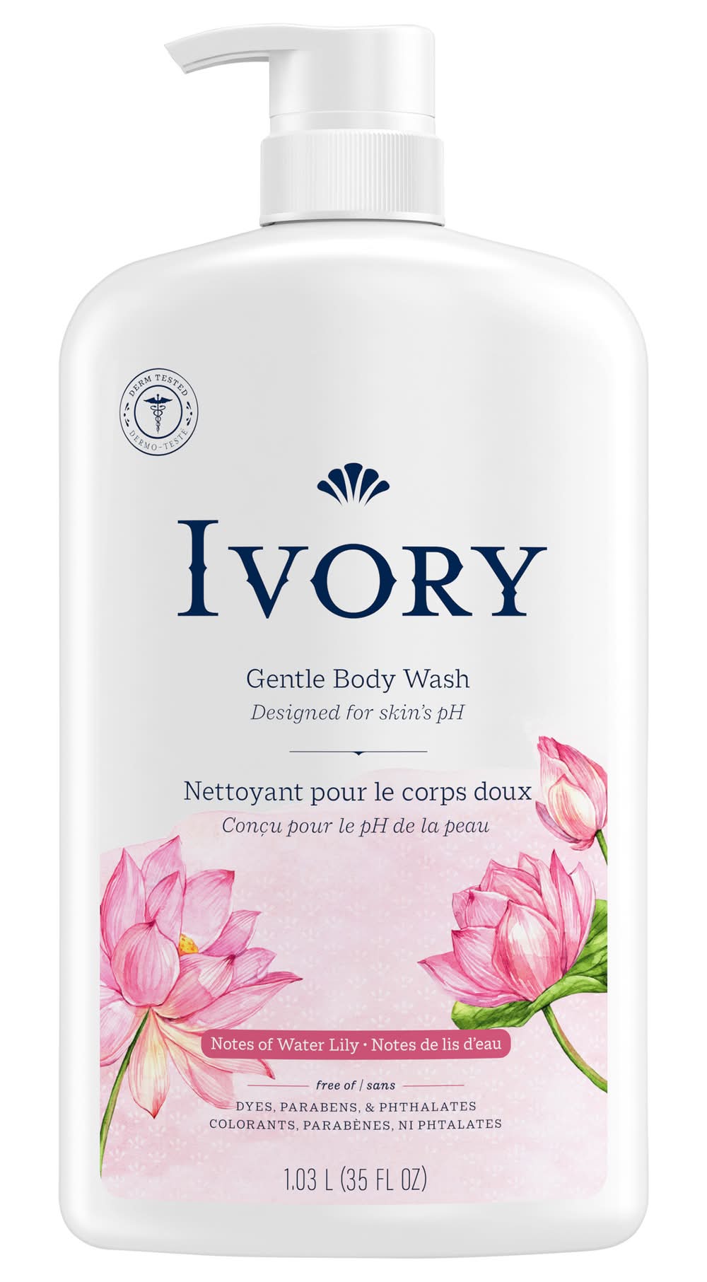 Ivory Water Lily Scent Mild and Gentle Body Wash (1.1 L)