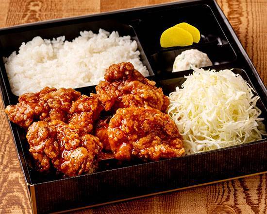 焼肉風げんこつ唐揚げ弁当 4個 BBQ-Style Fried Chicken Bento Box (4 Pieces)