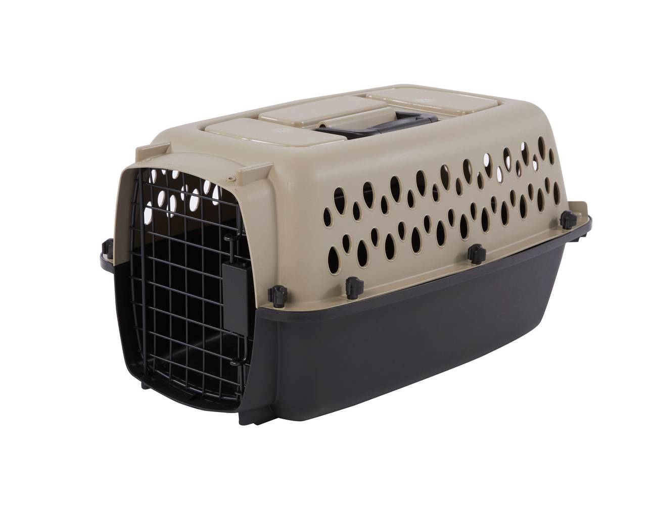 Top Paw® Plastic Portable Dog Kennel (Color: Tan, Size: 19\"L X 12\"W X 10.5\"H)