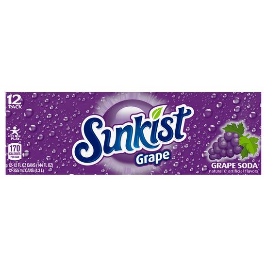 Sunkist Soda (12 pack, 12 fl oz) (grape)