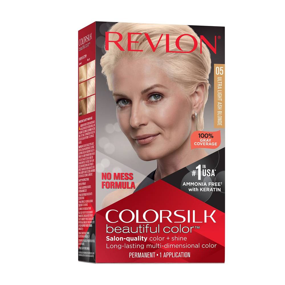 Revlon Colorsilk Beautiful Color Permanent Hair Color, 005 Ultra Light Ash Blonde