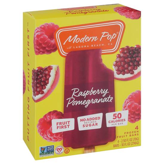 Modern Pop Raspberry Pomegranate Frozen Fruit Bars (4 ct)