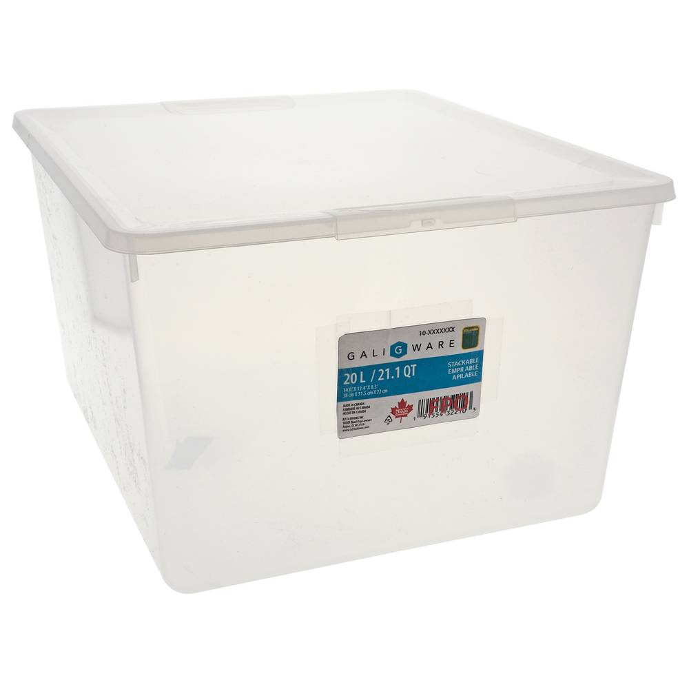 Rectangular 20 L plastic storage box