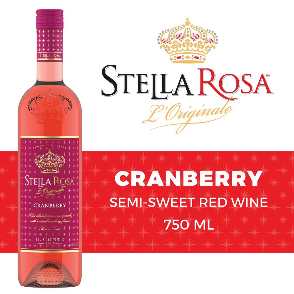 Stella Rosa Cranberry Semi Sweet Red Wine (750 ml)