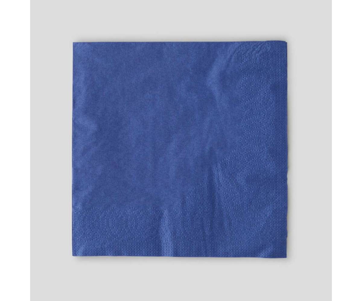 Monoprix Maison - Serviettes double épaisseur, 33x33cm, bleu nuit (50)