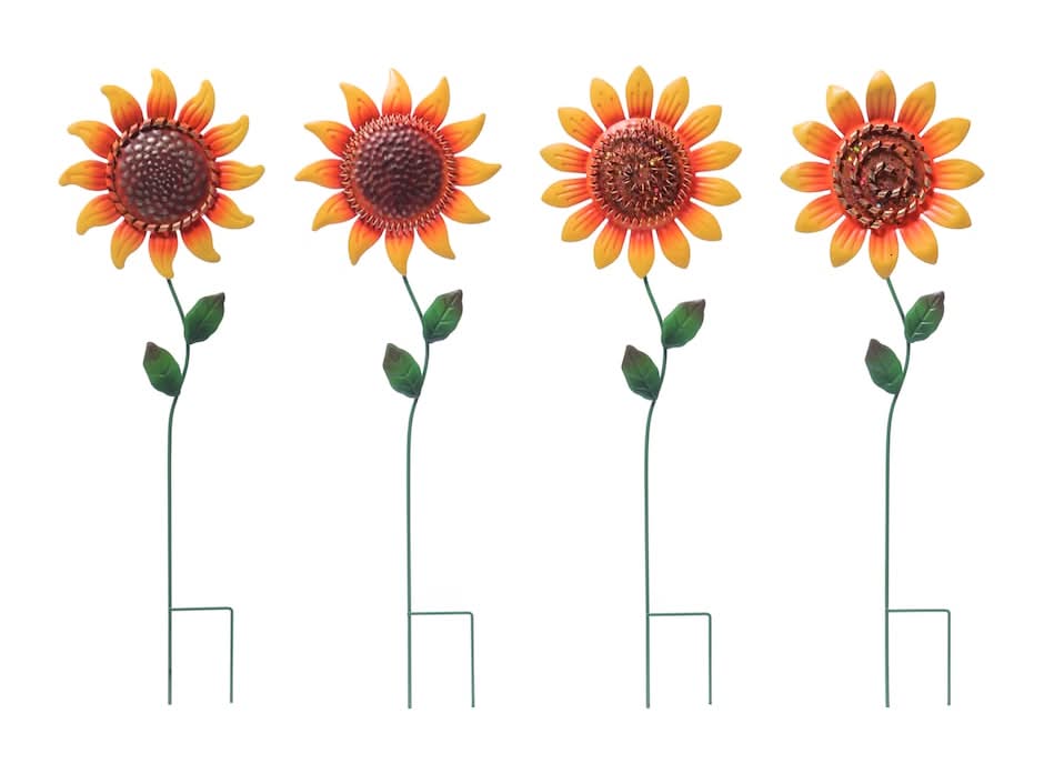 Harvest Season Metal Sunflowers Stakes, 24x5.375-in.