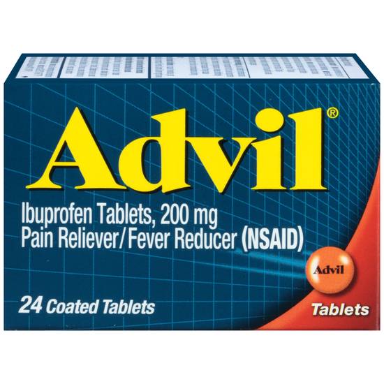 Advil Pain Reliever And Fever Reducer Coated Tablets 200Mg 24 Ct